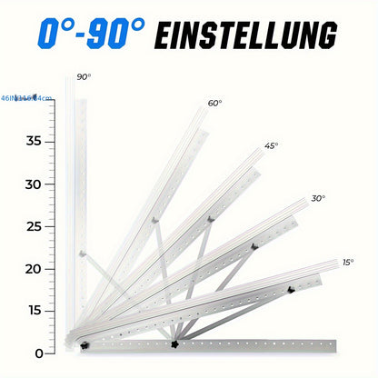 Verstelbare Montagerails Zonnepanelen – Montageset, Montagesysteem, Montagebeugels, Solar Bevestiging – Set Van 4 – 118 cm Aluminium Rails – Kantelbaar 0-90 Graden Zonder Gereedschap