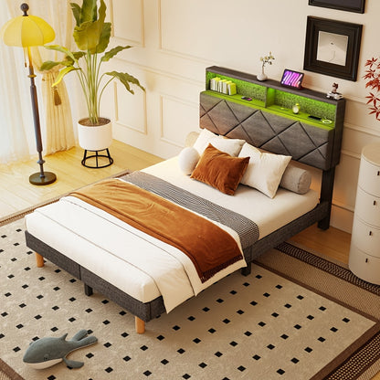 Soft Padded Bed 90/140*200Cm in Gray Color