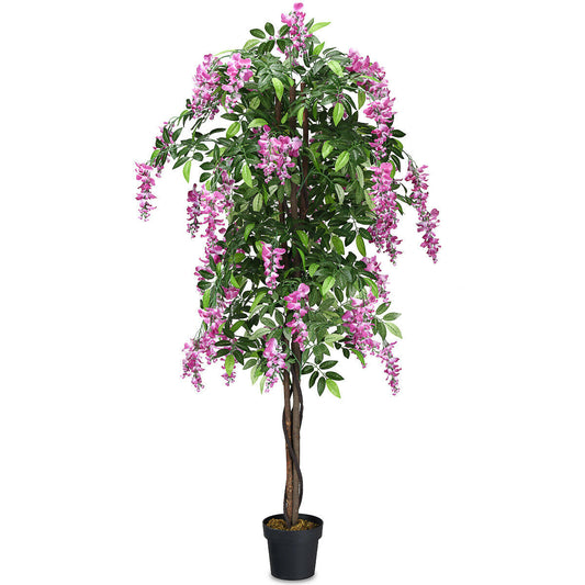 Blauweregenboom – Kunstboom – Nepplant – Sierplant – Kamerplant – 180 cm Hoog – Onderhoudsvrij – Flexibele Metalen Takken