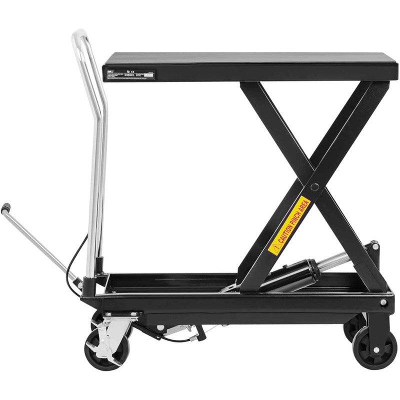 Hefbrugwagen – Heftafel – Schaarhefwagen – Transportwagen – Heftrolley – Draagvermogen 500 kg – Platform 815 x 500 mm