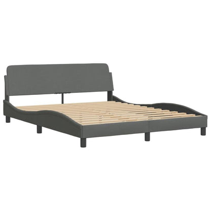Bedframe – Tweepersoonsbed – Opbergbed – Slaapkamermeubel – Stijlvol Bed – Donkergrijs – 160x200 cm – Met Opbergruimte – Stevig Metalen Frame