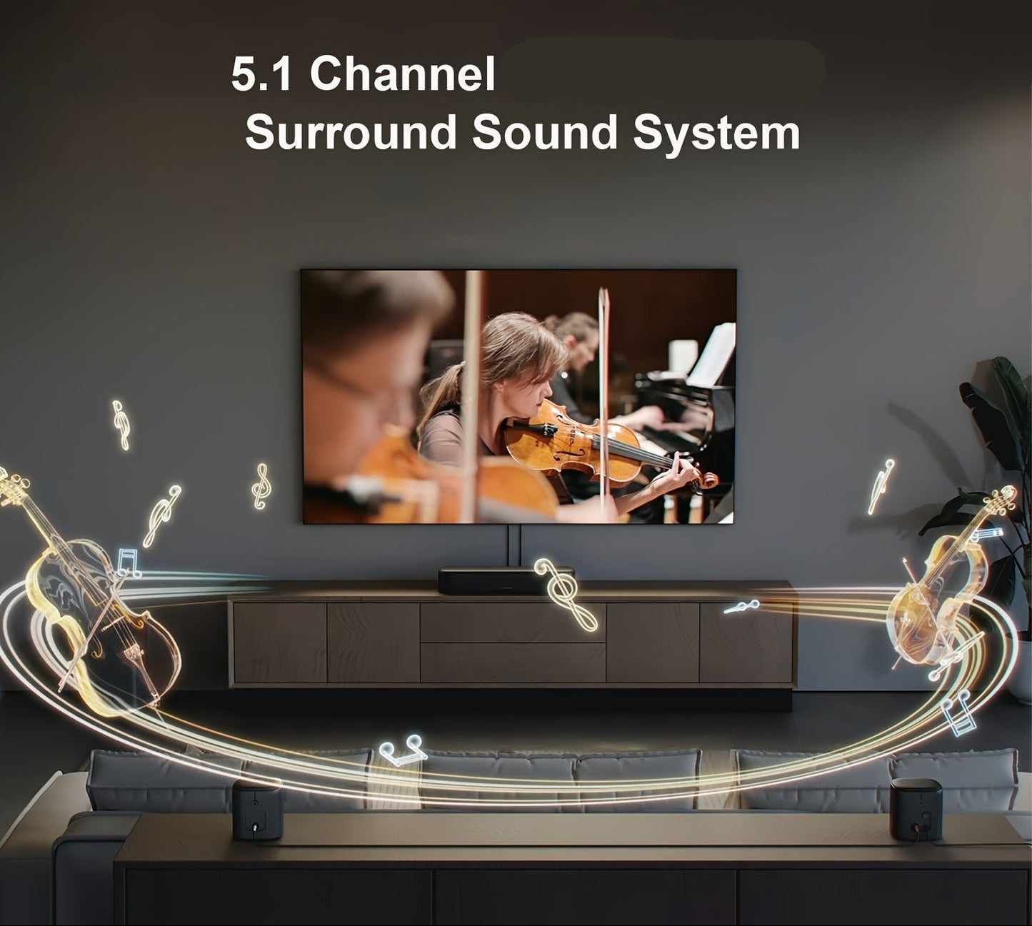 Soundbar – Home Theater – Surround Sound Systeem – TV Speaker – Sound Bar Met Subwoofer – 5.1 Kanaals Surround – Dolby Atmos – App Bediening – HD eARC