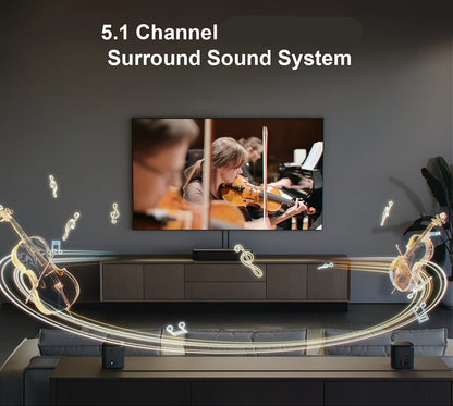 Soundbar – Home Theater – Surround Sound Systeem – TV Speaker – Sound Bar Met Subwoofer – 5.1 Kanaals Surround – Dolby Atmos – App Bediening – HD eARC