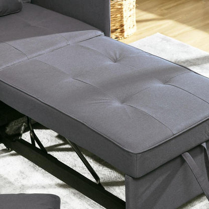 Multifunctionele Slaapstoel – Slaapbank – Slaapfauteuil – Zetelbed – Opklapbare Fauteuil – Ruimtebesparend Ontwerp – Comfortabele Foam Bekleding – Donkergrijs