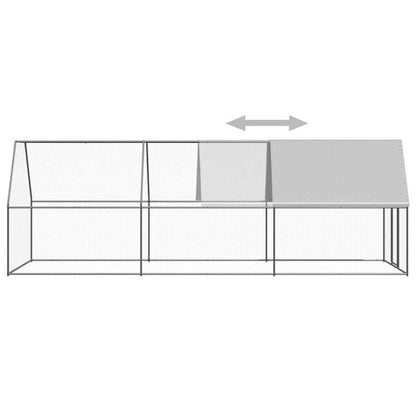 Kippenhok – Kippenren – Pluimveehok – Dierenhok – Buitenren – Verzinkt Metaal – 2x6x2 Meter – Ventilatiesysteem – Afsluitbaar Met Slot
