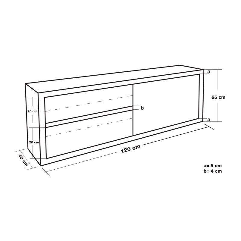 Wandkast – Opbergkast – Metalen Kast – Schuifdeuren – Wandmeubel – Roestvrij Staal – 120 cm Breed – Duurzaam & Ruim