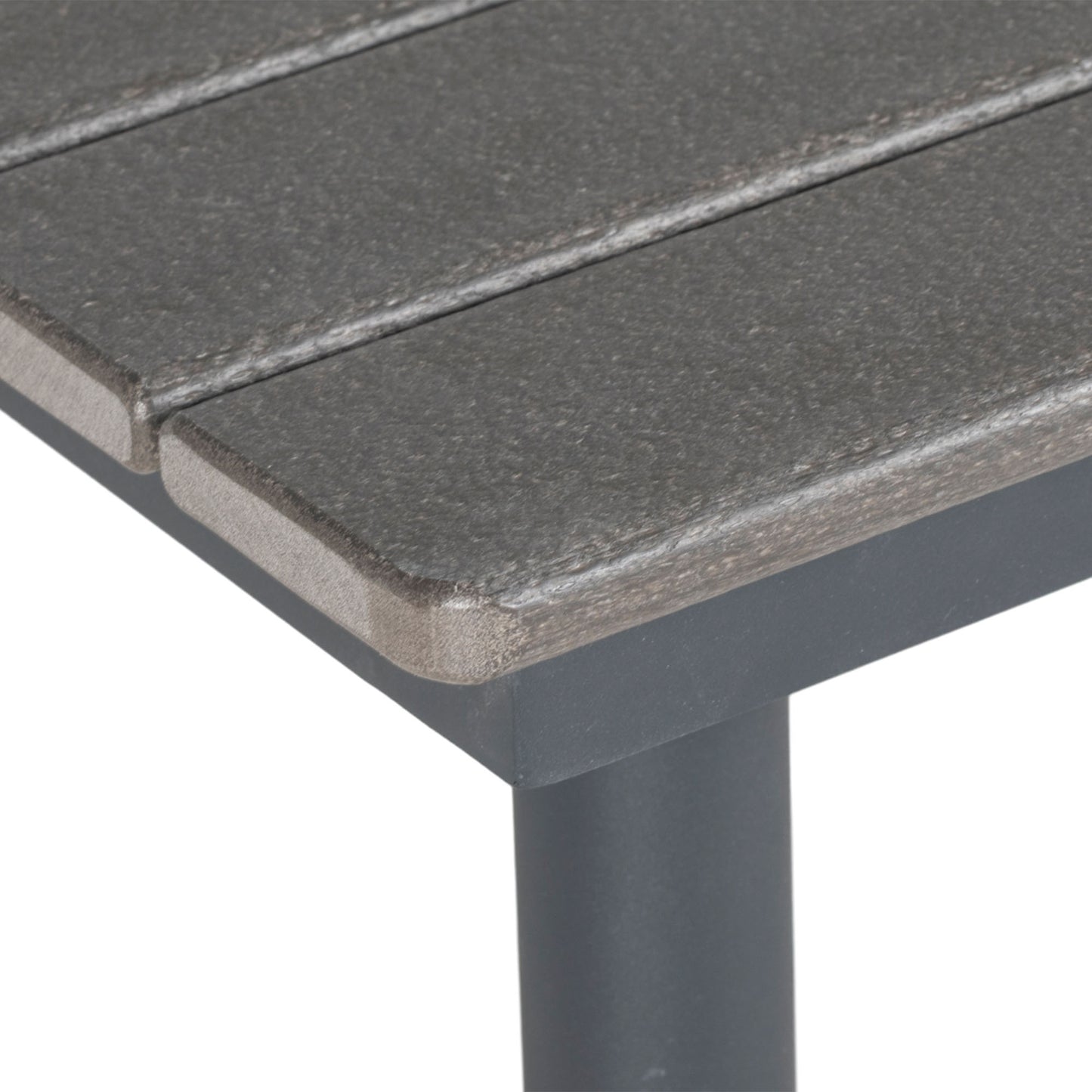 Tuintafel – Buiten tafel – Terrastafel – Eettafel – Loungtafel – Donkergrijs – Weerbestendig Aluminium – Parasolgat 90x90x75 cm