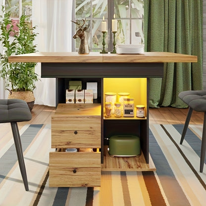 Vouwtafel – Klaptafel – Campingtafel – Tuintafel – Kampeertafel – Inklapbaar – Ruimtebesparend – Zwart – Vierkant – Met Opbergruimte