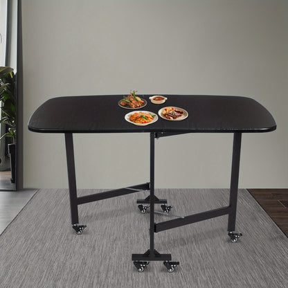 Inklapbare Tafel – Vouwtafel – Opklapbare Tafel – Verrijdbare Tafel – Bijzettafel – Modern – Compact Design met 6 Zwenkwielen en Draagvermogen tot 100 kg