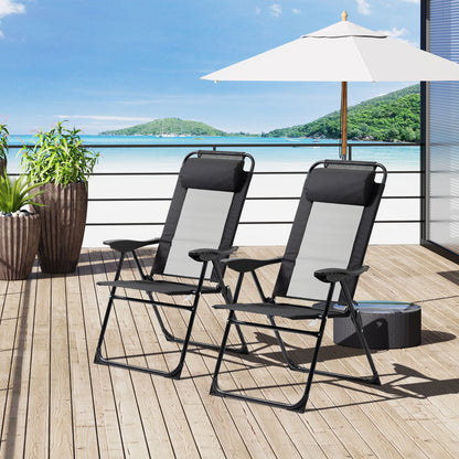 Verstelbare Tuinstoelen – Ligstoel – Relaxstoel – Campingstoel – Balkonstoel – Inklapbaar – Weerbestendig – Met Kussen