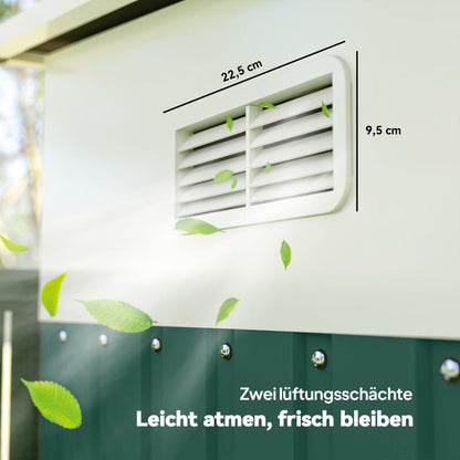 Metalen Tuinkast – Tuinschuur – Gereedschapskast – Opbergkast – Fietsenstalling – Dubbele Deuren – Stevig Verzinkt Staal – Grote Afmetingen 2,8x3,45x2,01 m