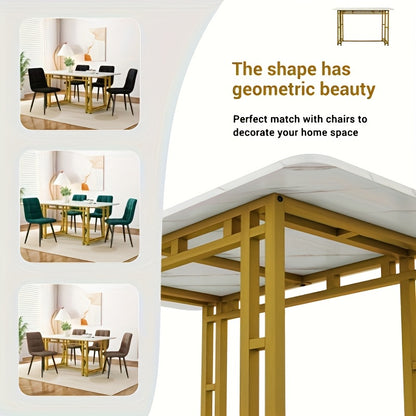 Eettafel – Tafel – Dinertafel – Keukentafel – Minimalistische Tafel – Wit Metalen Frame – Strak Industrieel Design