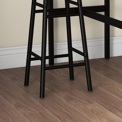 Bartafelset – Barkrukken Set – Eettafel Industrieel – Bar Meubel Set – Keukentafel 3-Delig – Stalen Frame – Rustiek Bruin