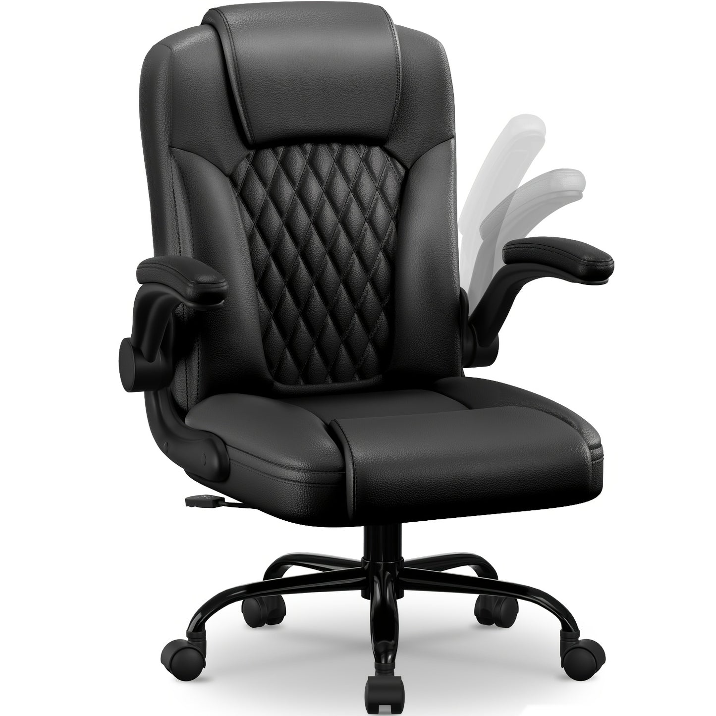Kaluote Ergonomic Office Chair | Breathable, Softly Padded, 90/120° Rocking, Pressure Relief, Load Capacity Up To 120 Kg, Synthetic Faux Leather, Manual Recliner for Home Office
