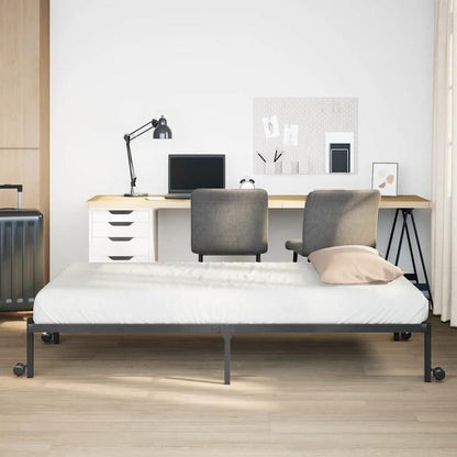Bedframe – Inklapbaar Bedframe – Vouwbed – Stalen Bedframe – Opvouwbaar Bed – Stevig Stalen Frame – Ruimtebesparend Design – Maat 90x200 cm – Zwart