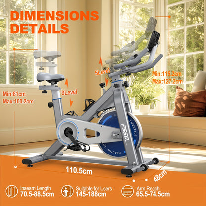 Ergometer Hometrainer – Fitnessfiets – Binnenfiets – Cardiofiets – Trainingsfiets – Zwart – Magnetische Weerstand 300W – Max 150 kg Belastbaar