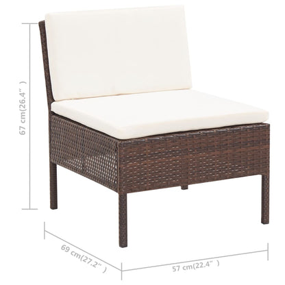 Loungeset – Loungesofa – Tuinset – Loungemeubel – Tuinmeubel – 3-delig – Weerbestendig PE Rattan – Comfortabele Afneembare Kussens – Modulair Ontwerp – Warm Bruin