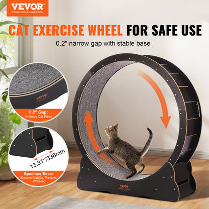 Kattenrenwiel – Kattenlooprad – Kattenfitnesswiel – Kattenrennen – Kattenrad – Groot 110 cm – Stil Geluiddempend – Veilig Houten Frame