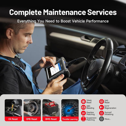 OBD2 Scanner – Auto Diagnose Tool – Foutcode Uitlezer – ECU Codering – Universeel Compatibel – 28+ Servicefuncties – Draadloos via Wi-Fi – USB Oplaadbaar