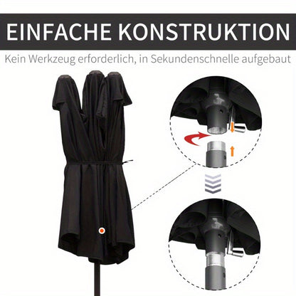 Parasol – Buitenscherm – Zonnescherm – Tuinparasol – Terrasparasol – Ovaal 460x270 cm – Water- en Windbestendig Doek