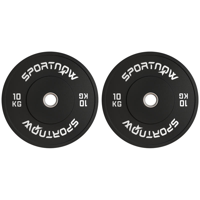 Halterset – Halterstang – Dumbbell – Haltergewichten – Krachttraining – 2 x 10 kg – Rubberen Coating – Geluidarm & Duurzaam