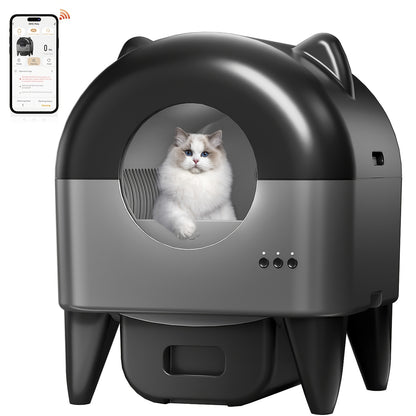 Automatische Kattenbak – Zelfreinigende Kattenbak – Slimme Kattenbak – Elektrische Kattenbak – Hygiënische Kattenbak – Variant Cat Shadow – 10 Veiligheidssensoren – App Bediening Met Geurcontrole
