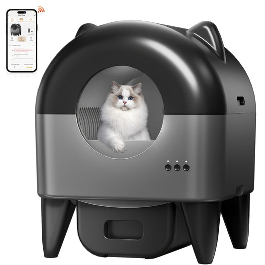 Automatische Kattenbak – Zelfreinigende Kattenbak – Slimme Kattenbak – Elektrische Kattenbak – Hygiënische Kattenbak – Variant Cat Shadow – 10 Veiligheidssensoren – App Bediening Met Geurcontrole