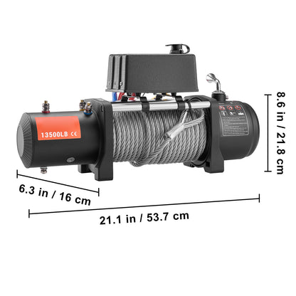 Elektrische Kabellier – Elektrische Lier – Kabelwinch – Motorlier – Offroad Lier – 12V 6123 Kg Trekvermogen – Afstandsbediening