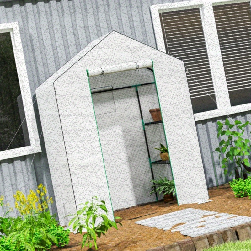 Kasje – Tuinkas – Kweekkas – Broeikas – Serre – Winterbestendig Stalen Frame – Oproldeur en Ventilatie – 143x74x190 cm