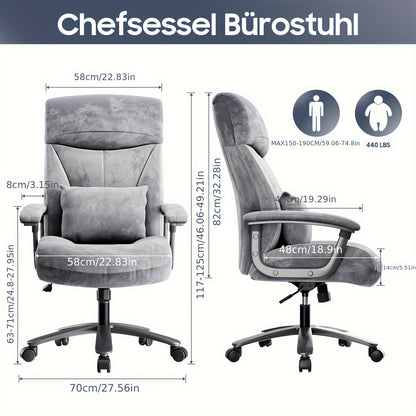Bureaustoel – Ergonomische Stoel – Bureau Stoel – Kantoormeubilair – Draaistoel – Grijs – Geheugenfoam Zitting – Kantelbare Rugleuning