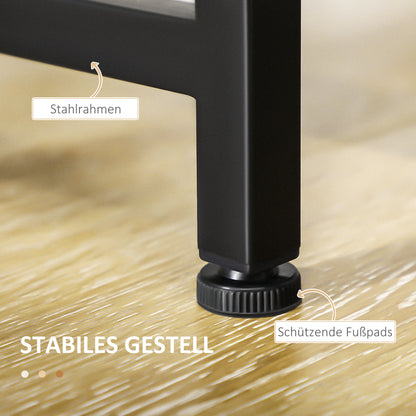 Eethoek – Eetkamerset – Keukentafelset – Tafel met Banken – Eettafelset – Compact en Ruimtebesparend – Houtlook Met Industrieel Staal