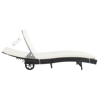 Lounger – Ligstoel – Zonnebank – Buitenmeubel – Tuinmeubel – Weerbestendig PE-Rotan – Instelbare Rugleuning