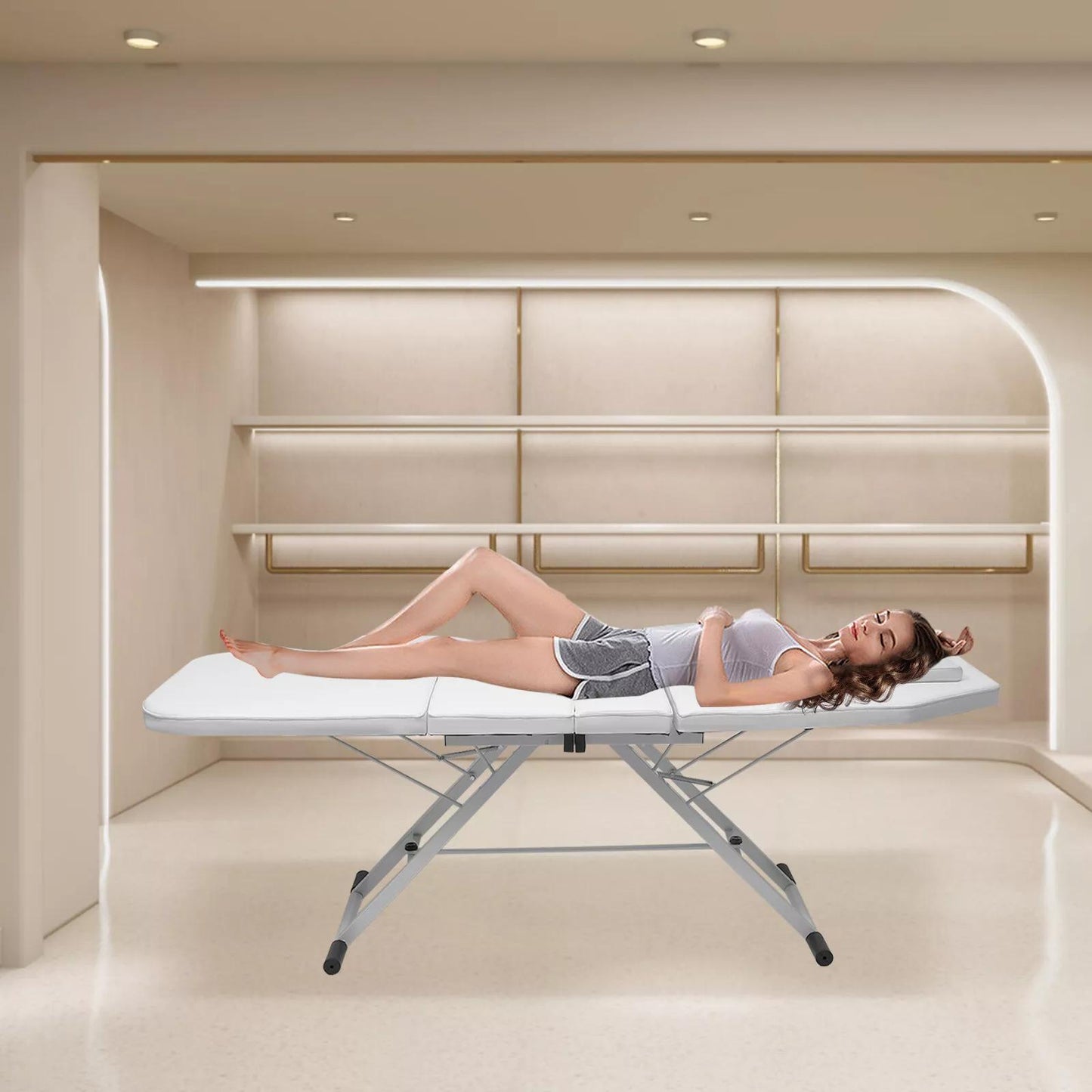 Massagebank – Massagetafel – Massagebed – Spa Bed – Wellnessbed – Wit – Extra Lang 180 cm – Draagkracht 250 kg