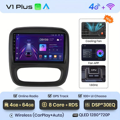 Multimedia Speler Auto – Navigatiesysteem – Autoradio – Android Auto Radio – 2 DIN Radio – 9 Inch Touchscreen – 4G Verbinding – Stuurbediening Compatibel