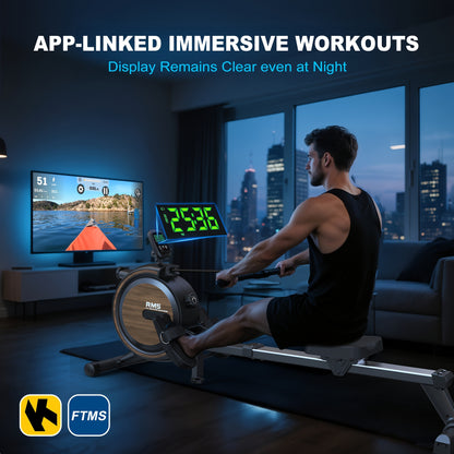 Magnetische Roeimachine – Roertrainer – Roeiapparaat – Fitness Roeimachine – Indoor Rower – 16 Verstelbare Weerstanden – Max. Gewicht 150 kg – Mat Zwart
