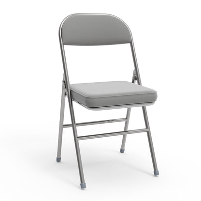 Klapstoel – Vouwstoel – Opvouwbare Stoel – Eetkamerstoel – Tuinstoel – Set van 2 – Kunstleer Zitting – Stevig Metalen Frame – Stapelbaar – Zithoogte 45 cm