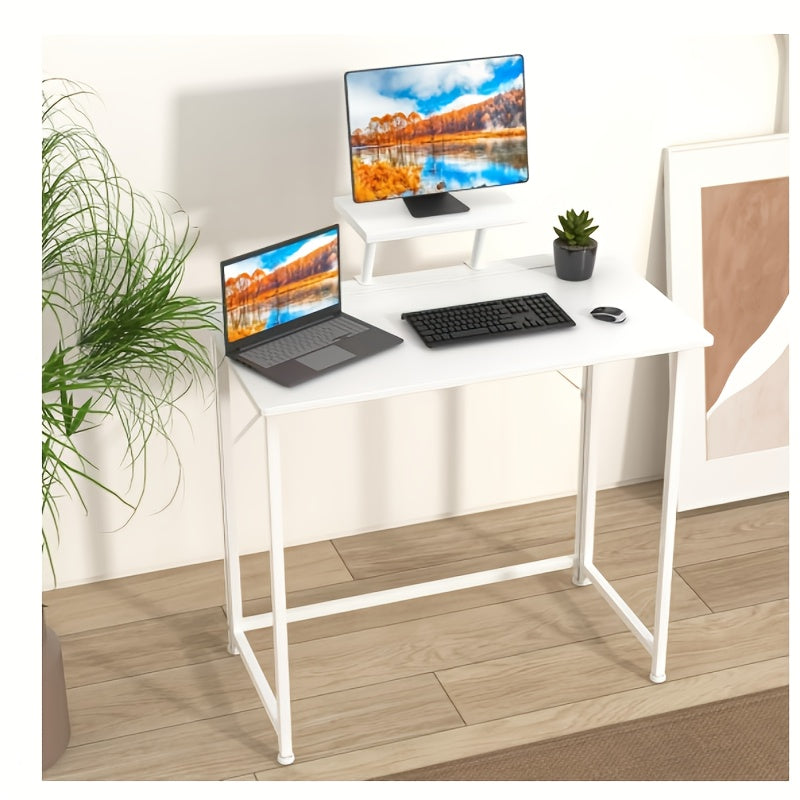 Bureaublad – Bureau – Werkplek – Computerbureau – Kantoorbureau – Ergonomisch Design – Inklapbaar – 80x45x74 cm – Stevig Metalen Frame