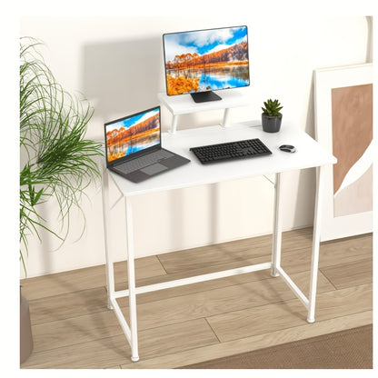 Bureaublad – Bureau – Werkplek – Computerbureau – Kantoorbureau – Ergonomisch Design – Inklapbaar – 80x45x74 cm – Stevig Metalen Frame