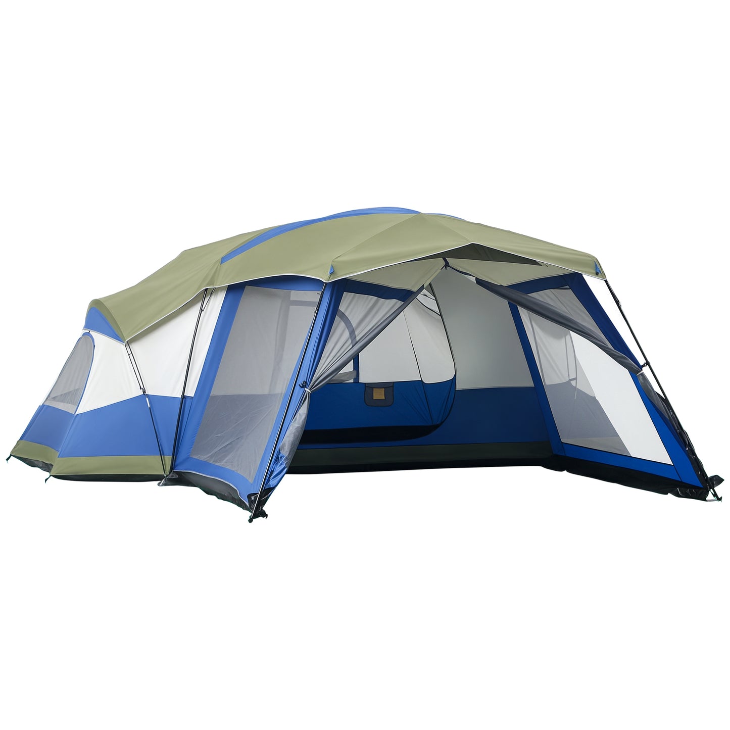 Familietent – Kampeertent – Trektent – Festivaltent – Dome Tent – Waterdicht PU 3000mm – Ruim voor 6-8 Personen – Blauw