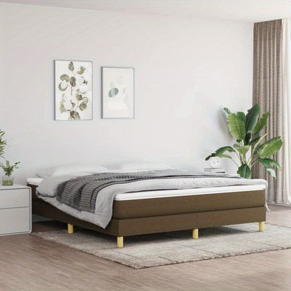 Modern Minimalist Bed Frame - Heavy-Duty Construction, Easy Assembly, Space-Saving Design, Compatible with All Mattresses, Ideal for Small Bedrooms & Apartments - Marrone Scuro (Dark Brown) - No Power Needed, Apartment Furnit