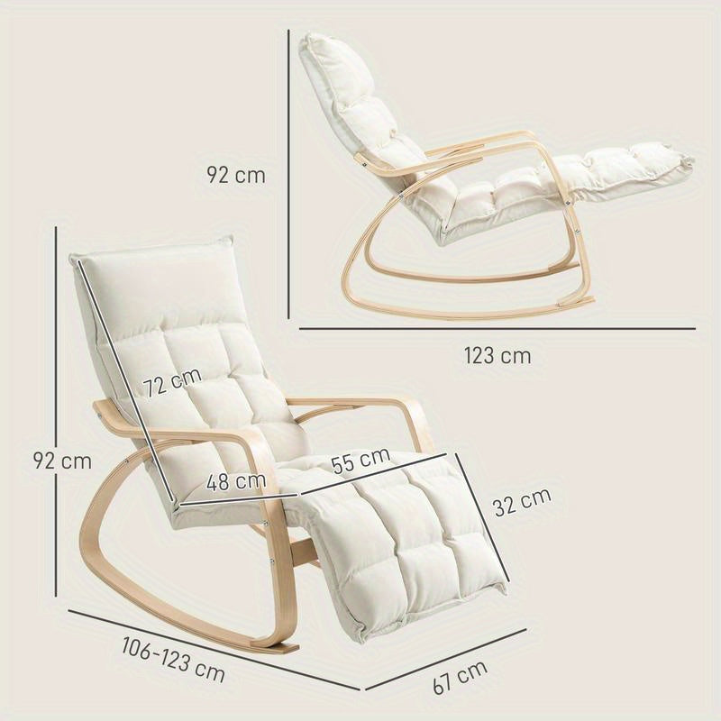 Schommelstoel – Relaxstoel – Fauteuil – Loungestoel – Voedingsstoel – Ergonomisch Ontwerp – Stevig Metalen Frame