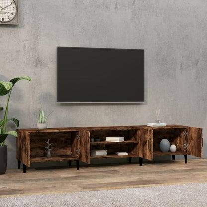 Tv-meubel – Tv-kast – Media Meubel – Lowboard – Dressoir – Massief Hout – 180x31,5x40 cm – 2 Lades en 2 Open Vakken – Geen Montage Nodig