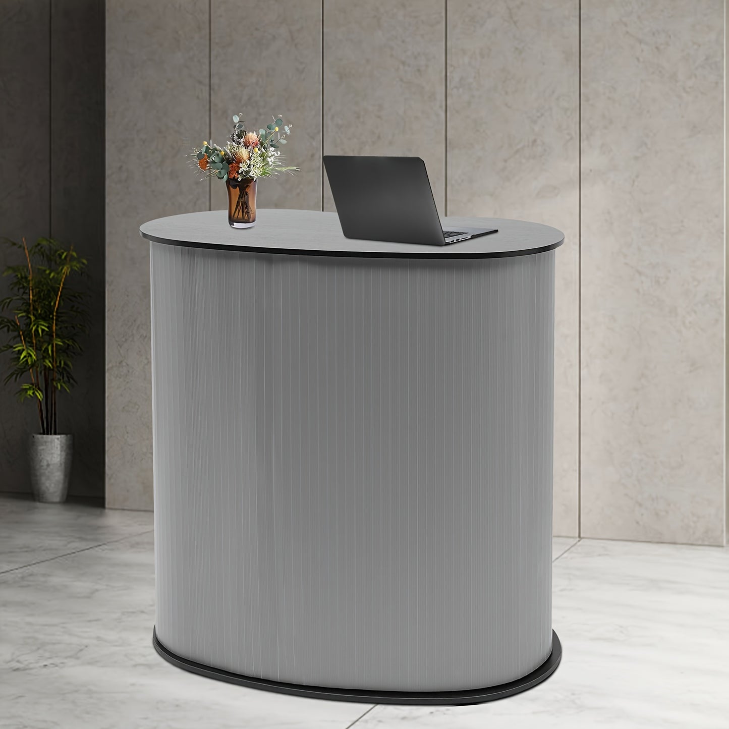 Vouwbalie – Receptiebalie – Balie – Toonbank – Front Desk – Lichtgewicht en Opvouwbaar – Stevig Kunststof en Hout – 90x40x90 cm – Waterbestendig