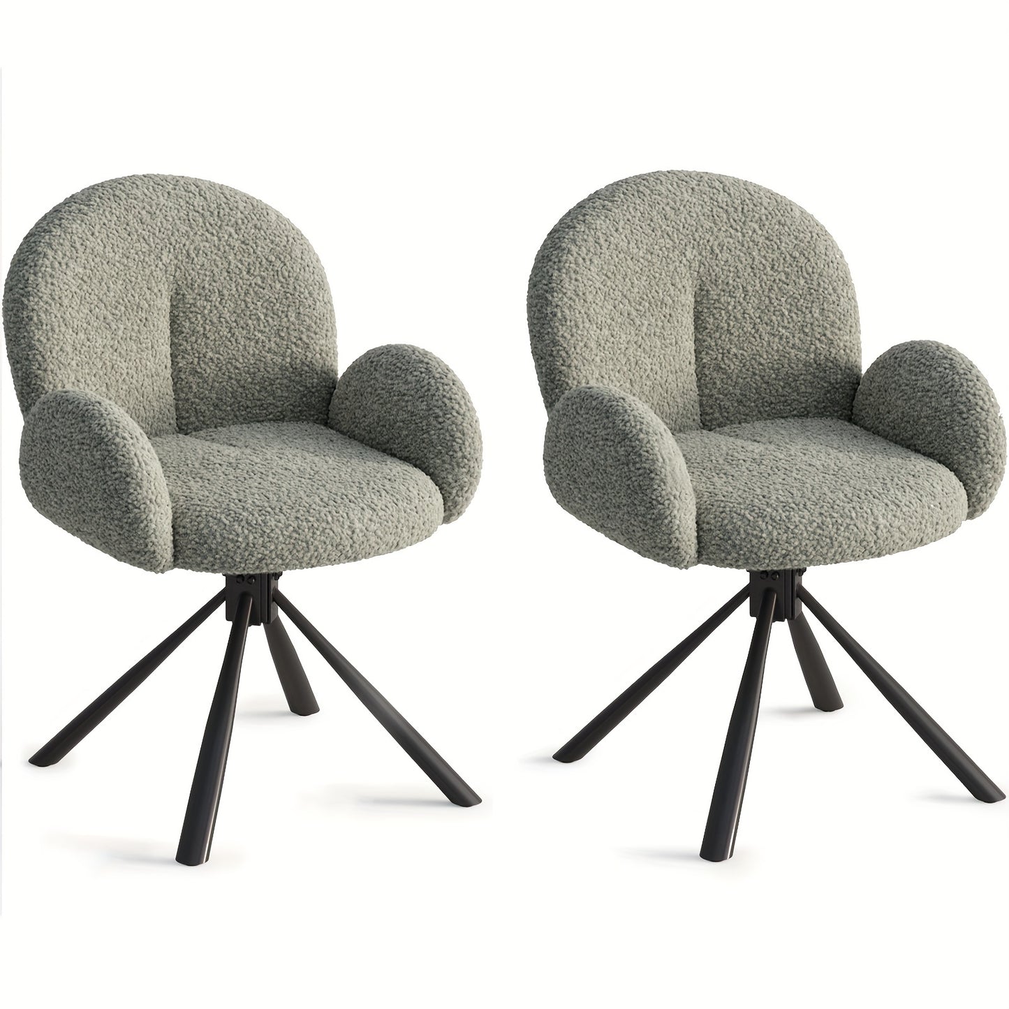 Draaistoelen – Eetkamerstoelen – Bureaustoelen – Lounge Stoelen – Armleunstoelen – Set Van 2 Blauwig-Grijze Stoelen – Ergonomisch Comfort – Duurzaam Modern Design