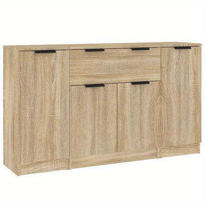 Modern Minimalist Sideboard with Drawers & Shelves - Light Wood Finish, Contemporary Design for Living Room or Bedroom, Space-Saving Storage Furniture, Bedroom Storage Furniture, Sleek Furniture Piece, Smooth Finish Furniture