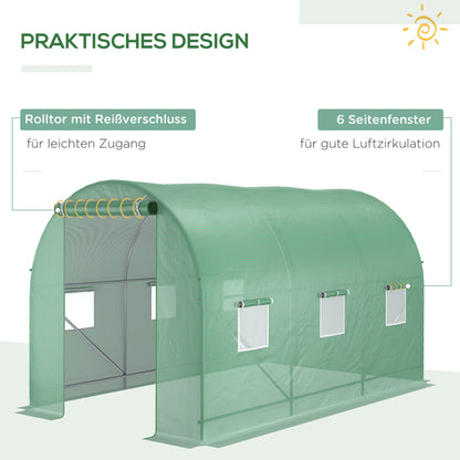 Kweekkas – Tuinkas – Broeikas – Tunnelkas – Moestuin Kas – 350x200x200 cm – Waterafstotende Folie – Mesh Ventilatieraam