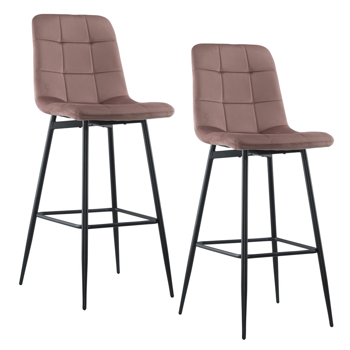 Velours Fauteuils – Velvet Stoelen – Lounge Stoelen – Relaxfauteuils – Zithoeken – Set Van 2 Antique Pink – Zwart Houten Frame – Comfortabele Rugleuning Met Voetensteun