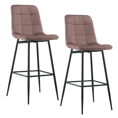 Velours Fauteuils – Velvet Stoelen – Lounge Stoelen – Relaxfauteuils – Zithoeken – Set Van 2 Antique Pink – Zwart Houten Frame – Comfortabele Rugleuning Met Voetensteun