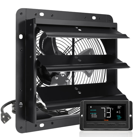 Wandafzuiger – Ventilator – Ventilatierooster – Afzuigventilator – Luchtververser – Volledig Metalen Behuizing – Instelbare Snelheid met Temperatuur- en Vochtigheidsregeling