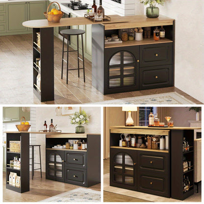 Dressoir – Buffetkast – Opbergkast – TV-meubel – Ladekast – 360° Draaibaar – 2 Ruime Lades – Modern Minimalistisch Design